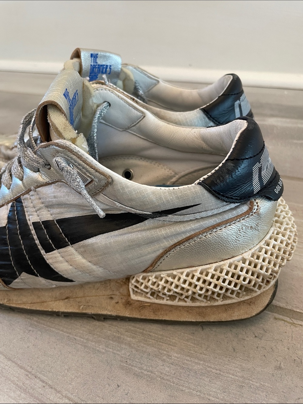Golden Goose Marathon Silver Black Women’s 38 *FLAWS* - Picture 6 of 16